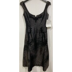 Carolina Herrara New York - Black Beaded Cocktail Dress‎ - Size 4 Midi Length